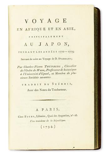 THUNBERG, CARL PETER. Voyage en Afrique et en Asie, principalement au Japon, pendant les Années 1770-1779.  1794